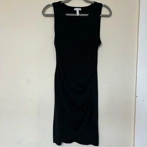 EUC Leith Little Black Dress Ruched Sides Sleeveless Classic Midi Size Medium